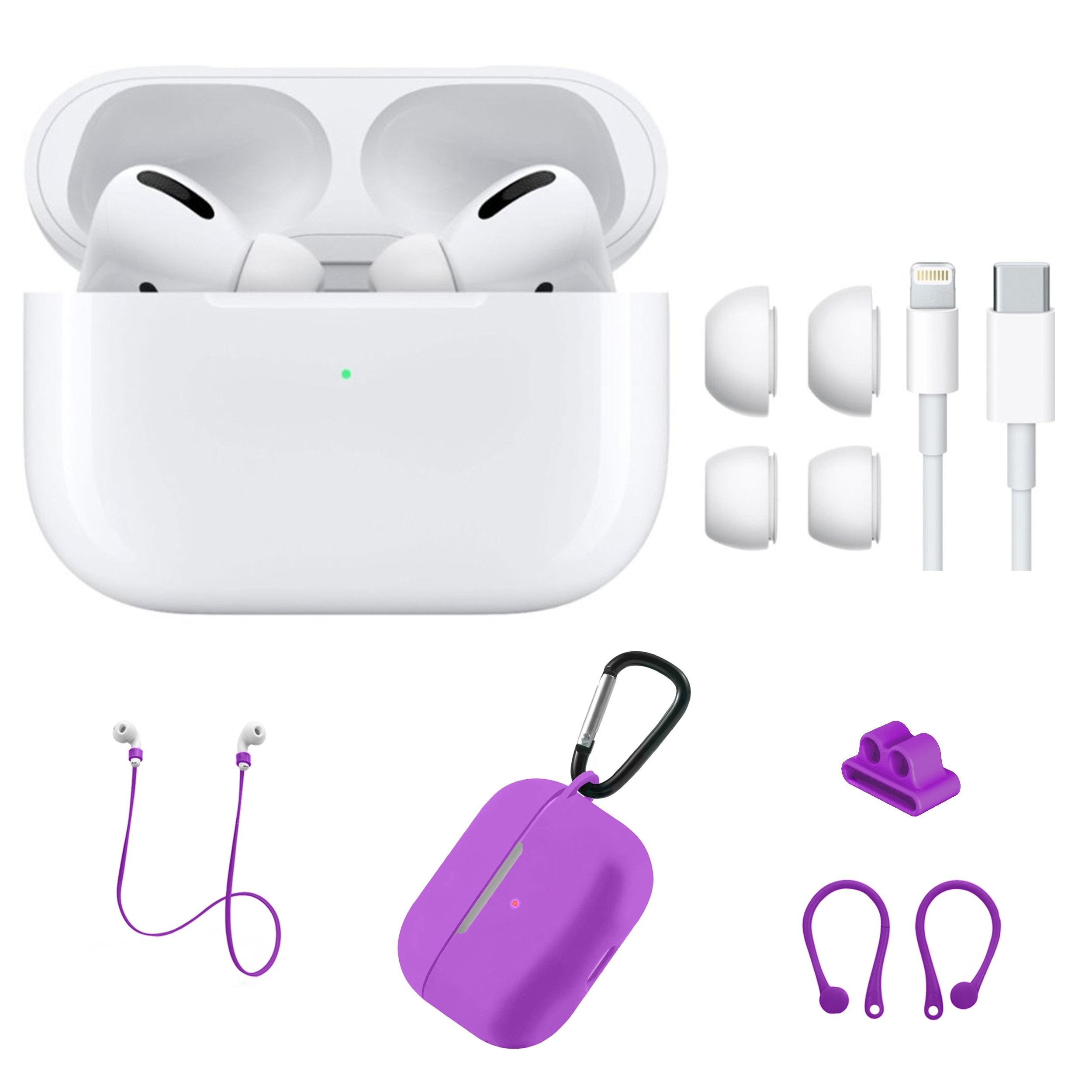 Apple AirPod Pro with Purple Silicone Accessories