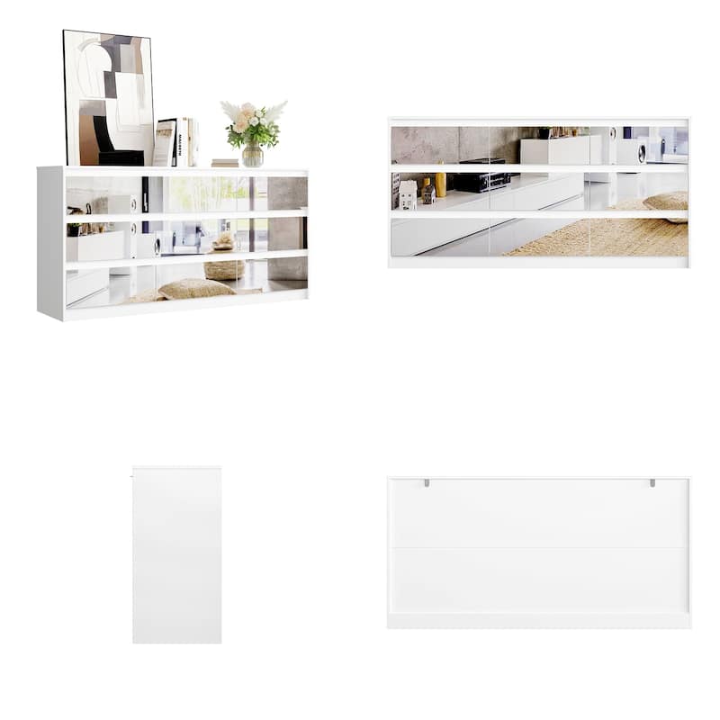 Modern Dresser for Bedroom 9 Drawers Wood Dresser Chest of Drawers