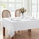 preview thumbnail 1 of 1, Caiden Elegance Damask Tablecloth 52" Square - White