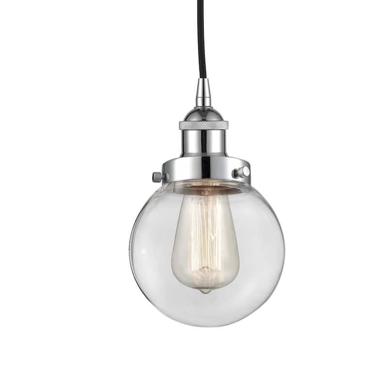 Innovations Lighting 616-1PH-10-6 Beacon Pendant Beacon 6" Wide Mini - Polished Chrome / Clear