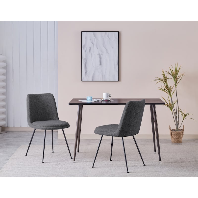 Porthos Home Soren Fabric Armless Dining Chairs with Steel Legs, Set of 2