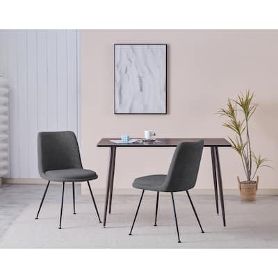 Porthos Home Soren Fabric Armless Dining Chairs with Steel Legs, Set of 2