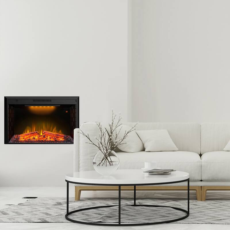 Electric Fireplace Heater with Log set & Realistic Flame