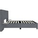 preview thumbnail 16 of 31, Full/Queen Size Upholstered Platform Bed with Shelved Headboard