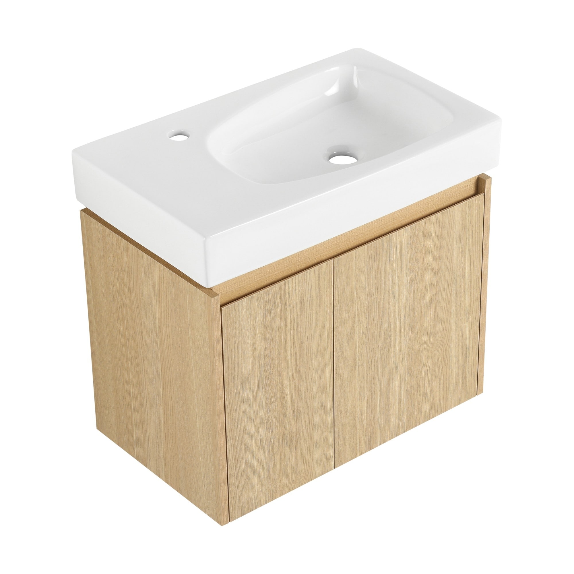 24" Wall Mounted Bathroom Vanity with Ceramic Sink