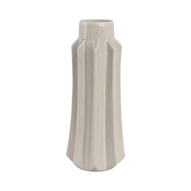 Ceramic Vase with Sculptural Swirl Design and Textured Detailing