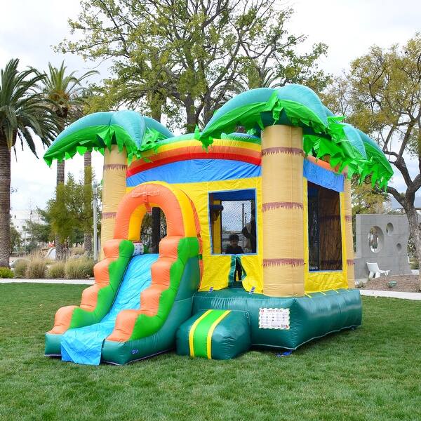 slide 2 of 6, HeroKiddo Tropical Breeze Commercial Grade Inflatable Bounce House & Water Slide Combo for Kids - No Blower Included, Outdoor