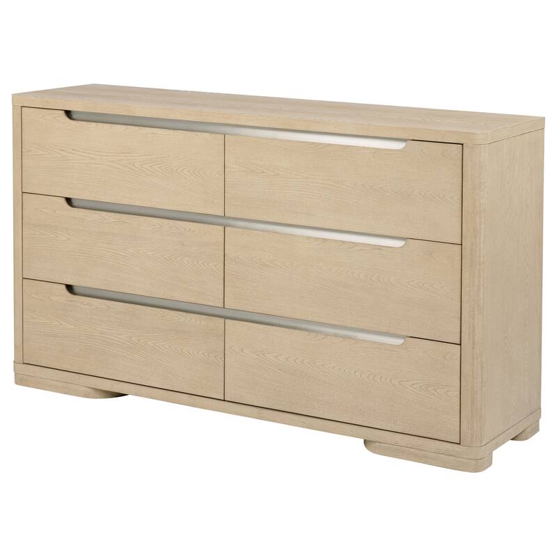 Ladera 6-drawer Bedroom Dresser and Mirror Light Elm