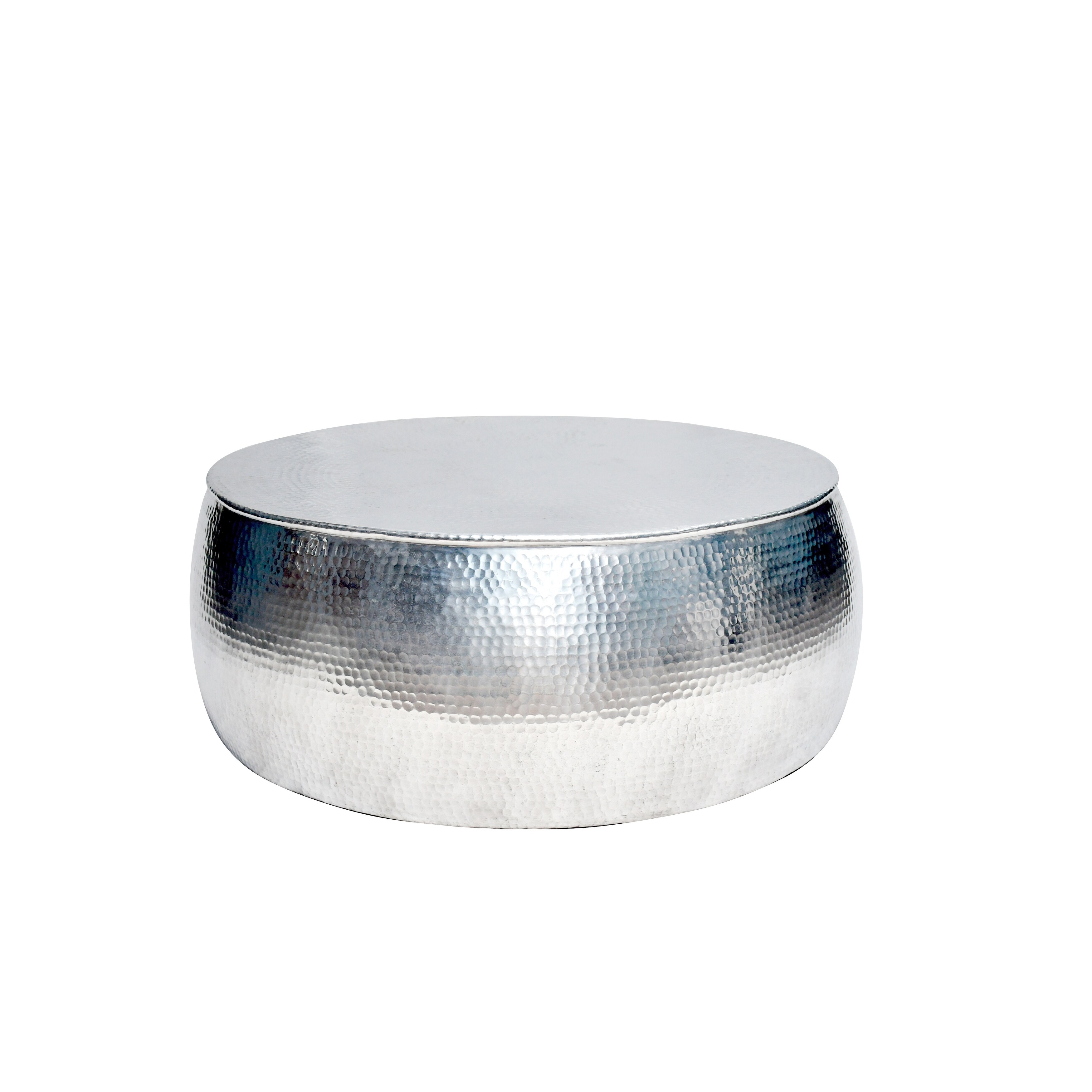 Round silver hammered metal sales cala coffee table