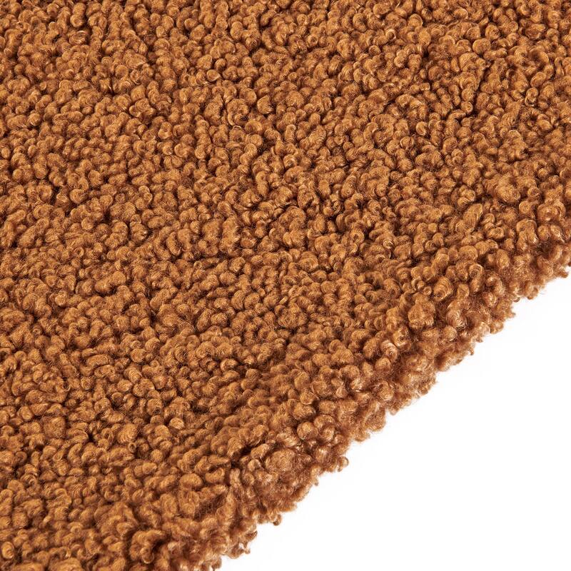 HiEnd Accents Teddy Textured Boucle Decorative Euro Pillow with Down Insert, 27" x 27"