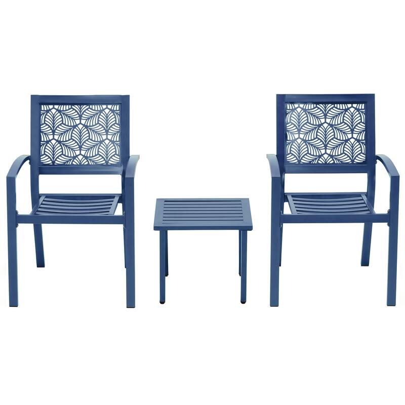 Outdoor 3-Piece Bistro Set, Foldable Patio Dining Sets, Rust-Resistant, Lightweight, Easy to Clean, for Balcony, Garden, Pool