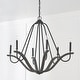 preview thumbnail 4 of 7, Clive 6-light Carbon Grey & Black Iron Chandelier