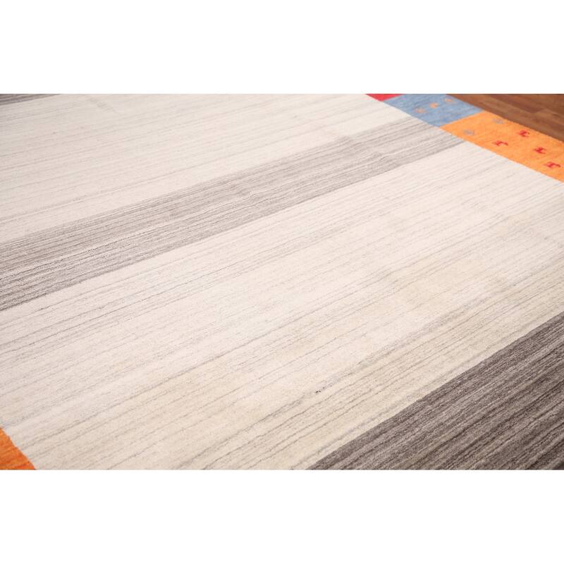 Gabbeh Indian Area Rug Hand-Knotted Wool Carpet - 8'3" x 9'8"
