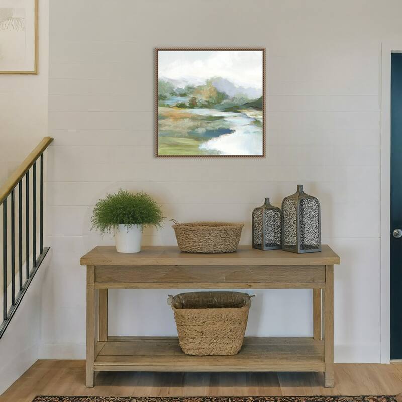 Gentle Hills and Flowing Stream by PI Studio Framed Canvas Wall Art Print