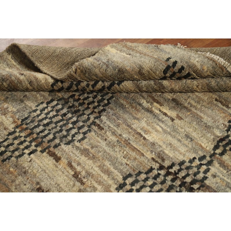 Geometric Moroccan Rug Handmade Multi-Color Tribal Wool Carpet - 4'10" x 6'3"