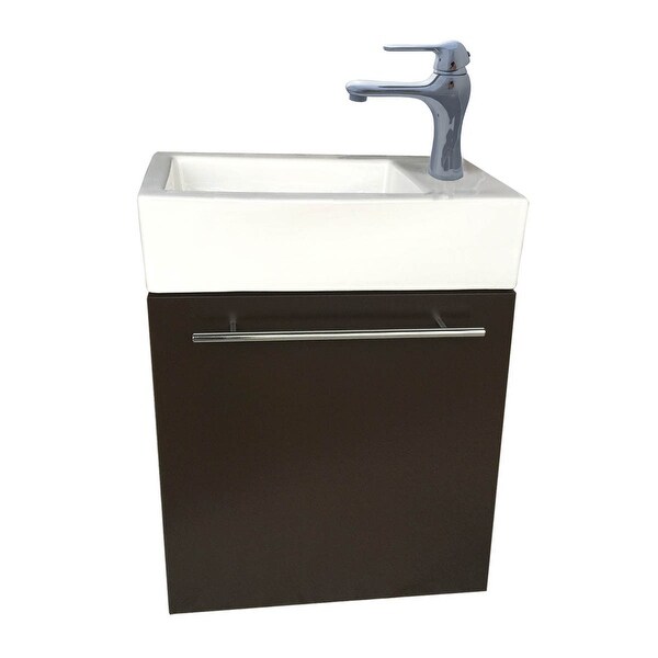 Small Wall Mount Bathroom Cabinet Vanity Square Vessel Sink | Renovator's Supply