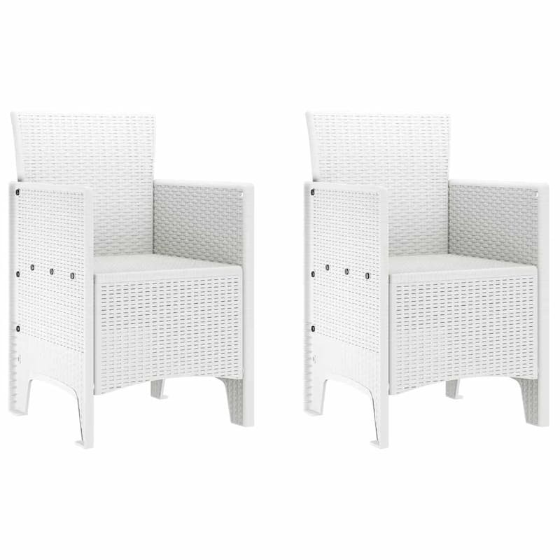 vidaXL Garden Chair 2/4 pcs Anthracite/Brown/White 53 x 49 x 85 cm PP - 53 x 49 x 85 cm