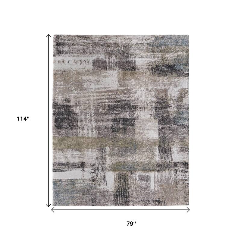 HomeRoots Abstract Industrial Rectangle Area Rug