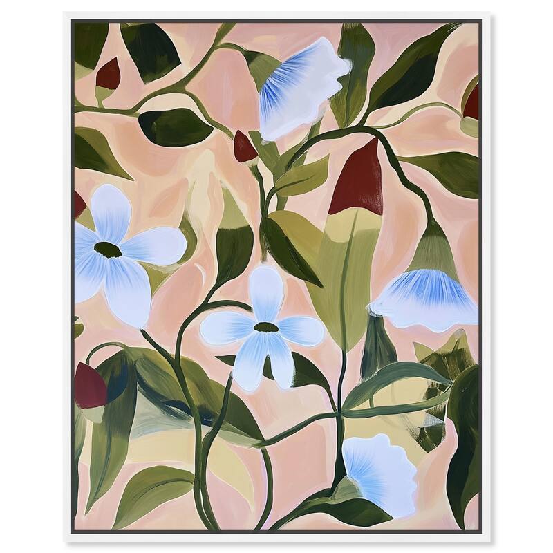 Bold Peach Petal Motif Canvas by Art Remedy - 36" x 45" - White