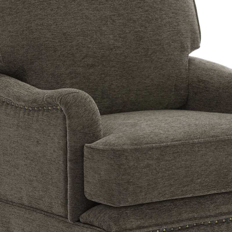 Skirted Swivel Accent Nailhead Barrel Chair