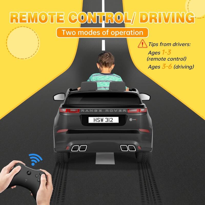 Kids Electric Ride On Toy Car for 4-8 Year Olds with Mp3 Player, Remote Control