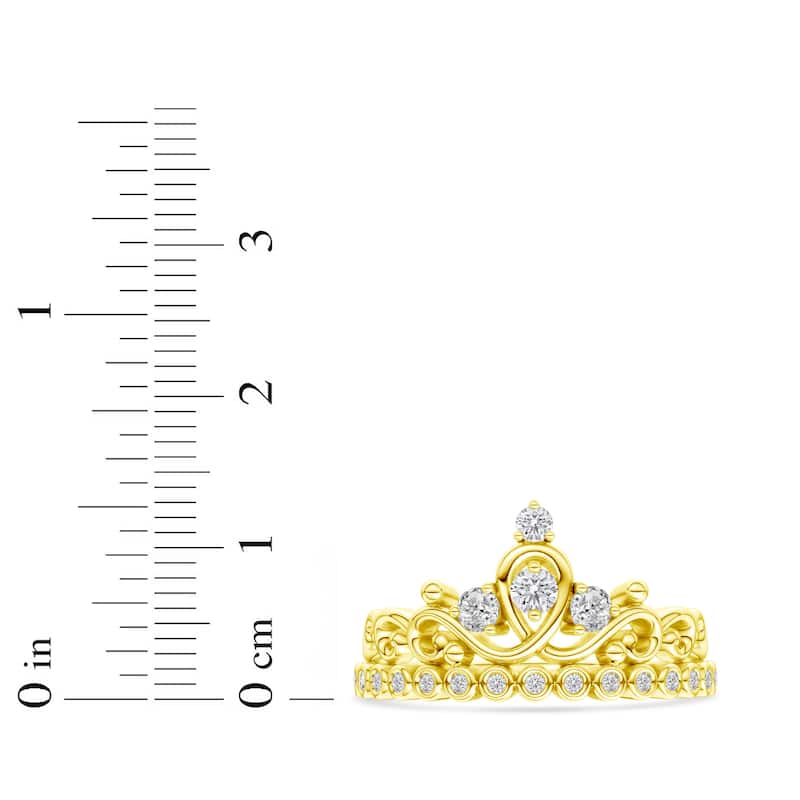 1/4ct TDW Diamond Crown Ring in 10K Gold for Women