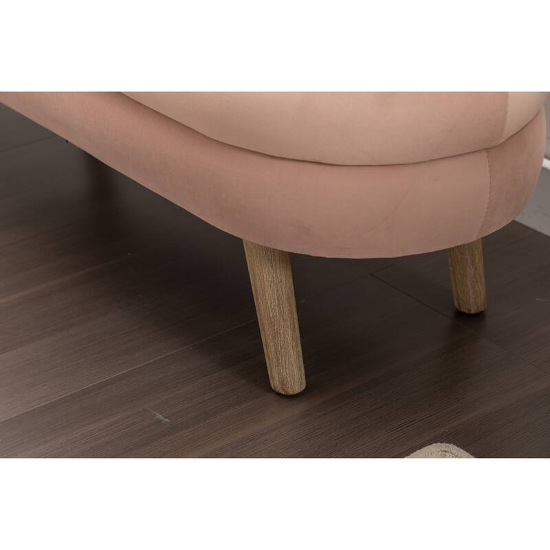 Velvet Fabric Storage Bench Bedroom Bench With Wood Legs For Living Room Bedroom