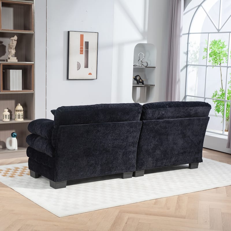 84" Upholstered 3-Seater Sofa with Memory Foam & Comfort Pillows