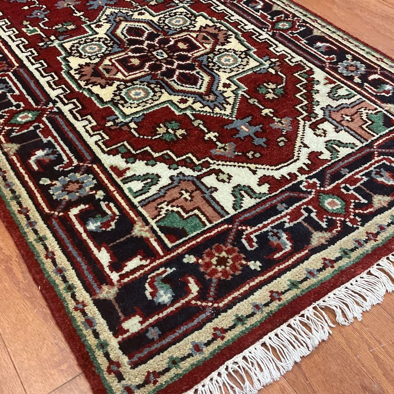 HERAT ORIENTAL Handmade Indo Serapi Wool Runner - 2'6" x 10'