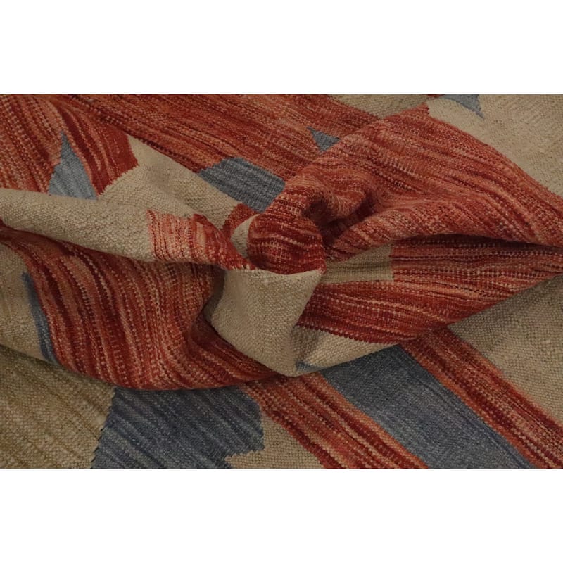 Hand Woven Oriental 100% Wool Carpet Southwestern Modern Multi-Colored Kilim Area Rug - 11' 9'' X 9' 4''