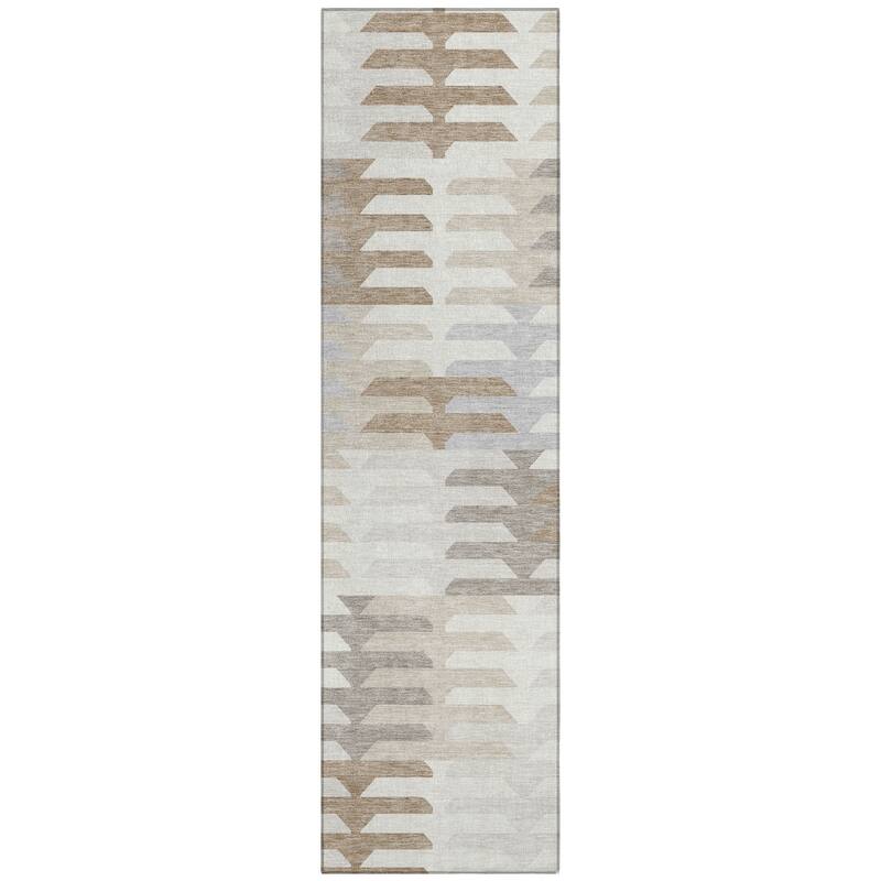 Machine Washable Indoor/ Outdoor Modern Stacks Chantille Rug