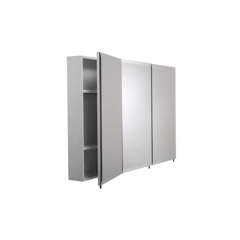 Croydex Potomac Large Modern, Triple Door White Steel, Surface Mount Medicine Cabinet with Mirrors - 30 x48