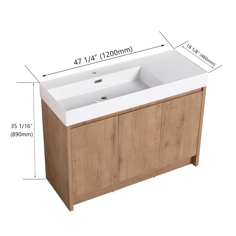 Beingnext 24"/30"/48"/60" Bathroom Vanity with Sink, Freestanding Bathroom Vanity with Soft Close Door and Shelf