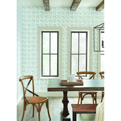 Maywood Chokeberry Block Print Duck Egg Wallpaper