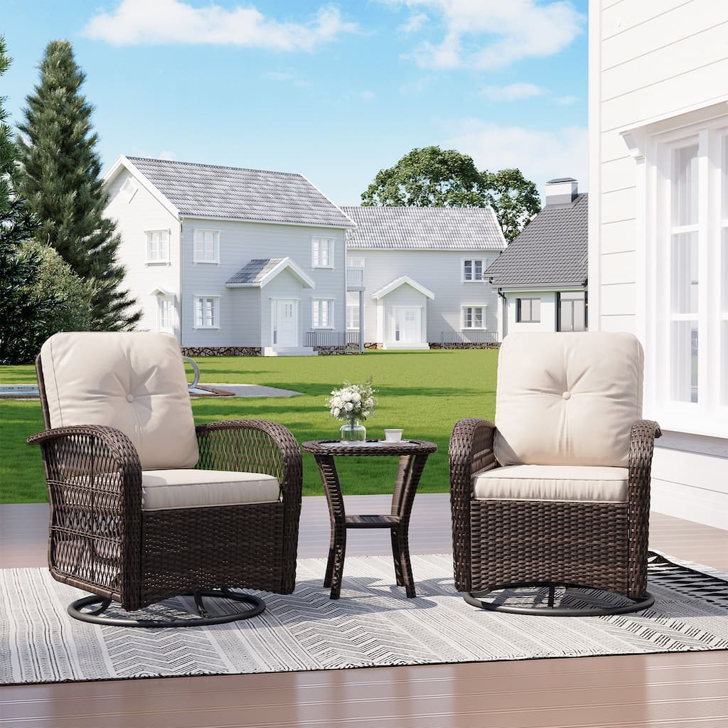 Outdoor Swivel Rocker Chairs Set of 2