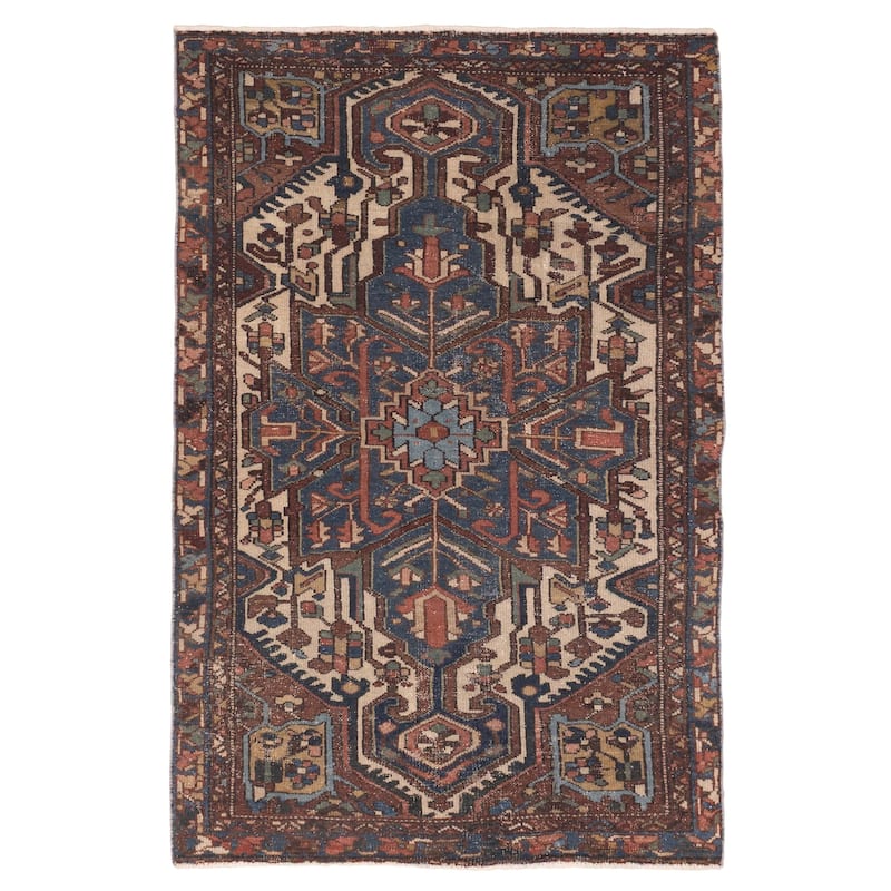 ECARPETGALLERY Hand-knotted Kayseri Vintage Brown Wool Rug - 3'11 x 6'2