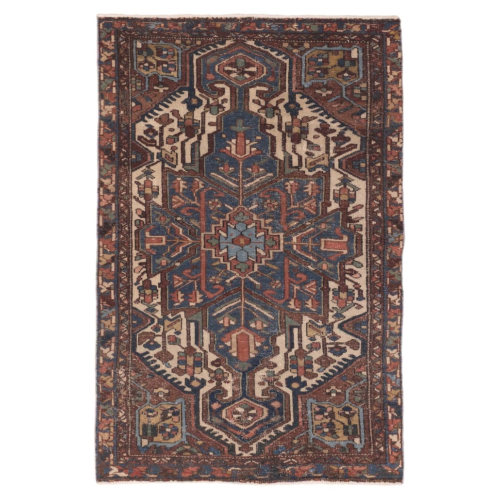 ECARPETGALLERY Hand-knotted Kayseri Vintage Brown Wool Rug - 3'11 x 6'2