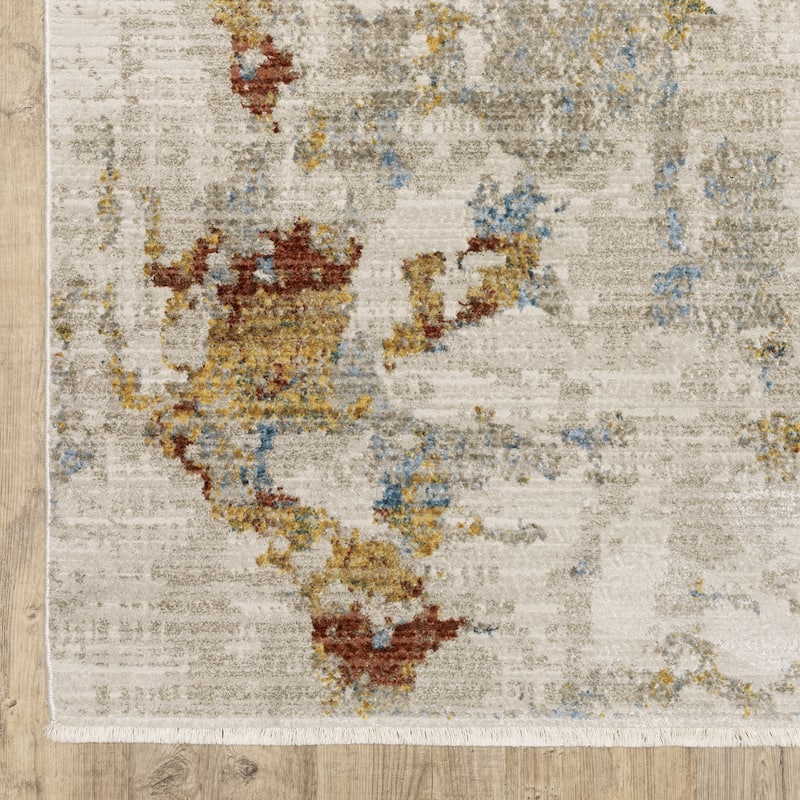 Style Haven Boulevard Power-Loom Recycled P.E.T. Abstract Beige/ Multi Rug-