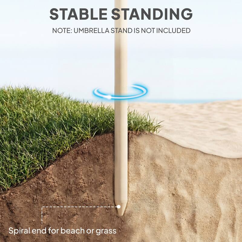 Outsunny 6FT Tiki Umbrella, Outdoor Hawaiian Style Patio Umbrella with 8 Ribs, Carry Bag, Outdoor Tiki Bar