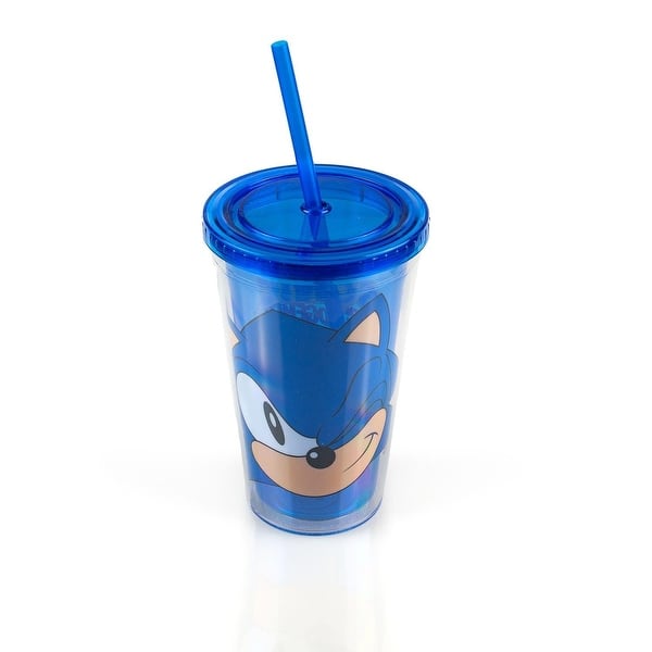 530/560ML Anime Cartoon Sonic The Hedgehog Water Bottle with Time Marker  Portable Reusable Plastic Cups Summer Water Cup
