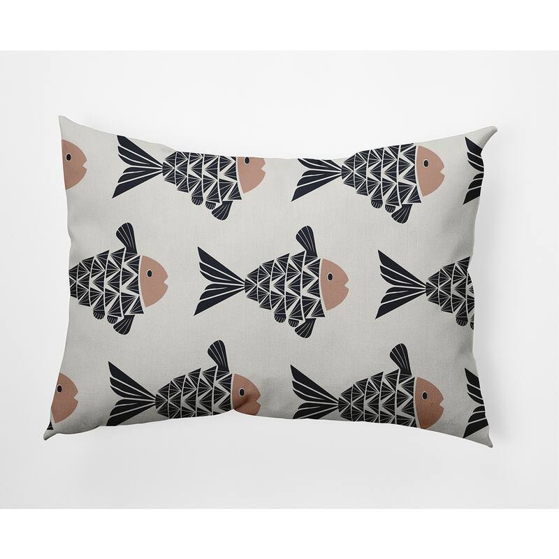 Fish Tales Nautical Decorative Indoor Pillow - Mauve - 14" x 20"