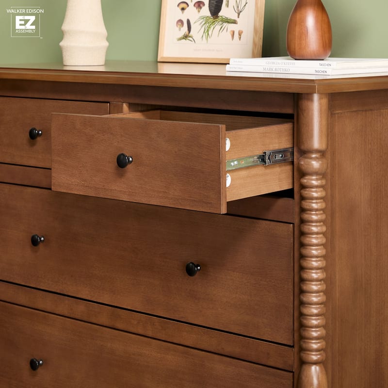 Walker Edison Easy Assembly 5-Drawer Dresser with Wood-Turning Detail