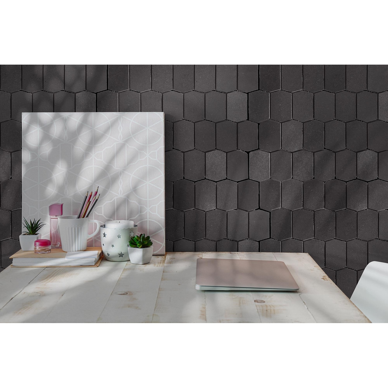 Vulcan Black Adelaine Honed Mosaic Tile