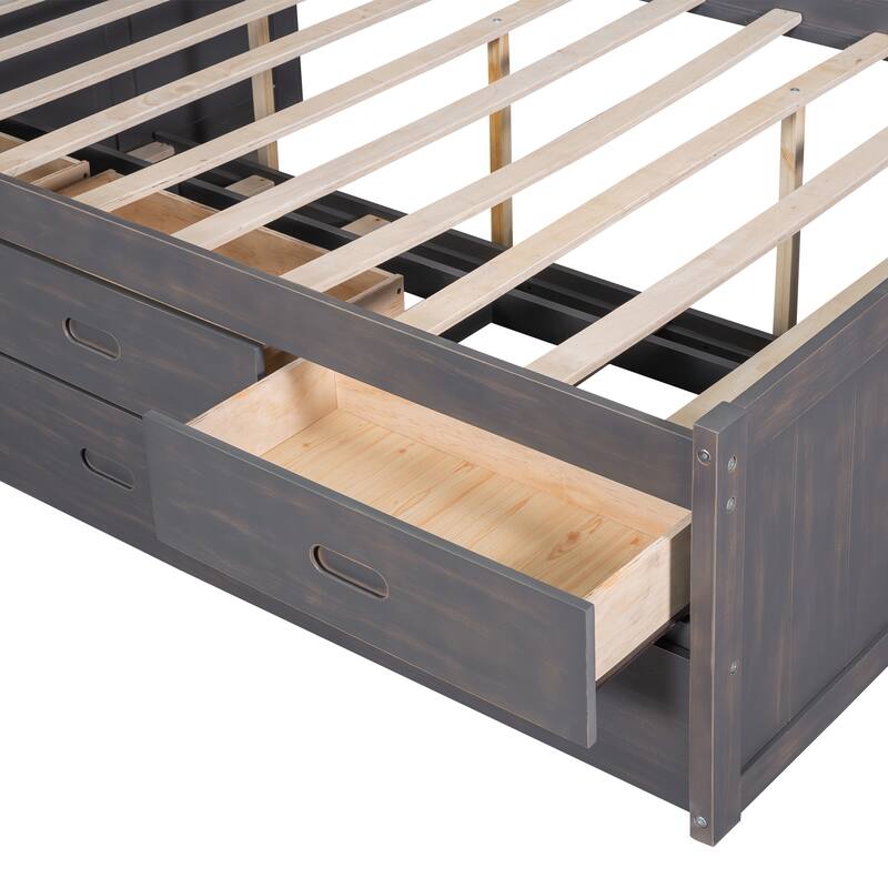 platform bed with Storage Headboard