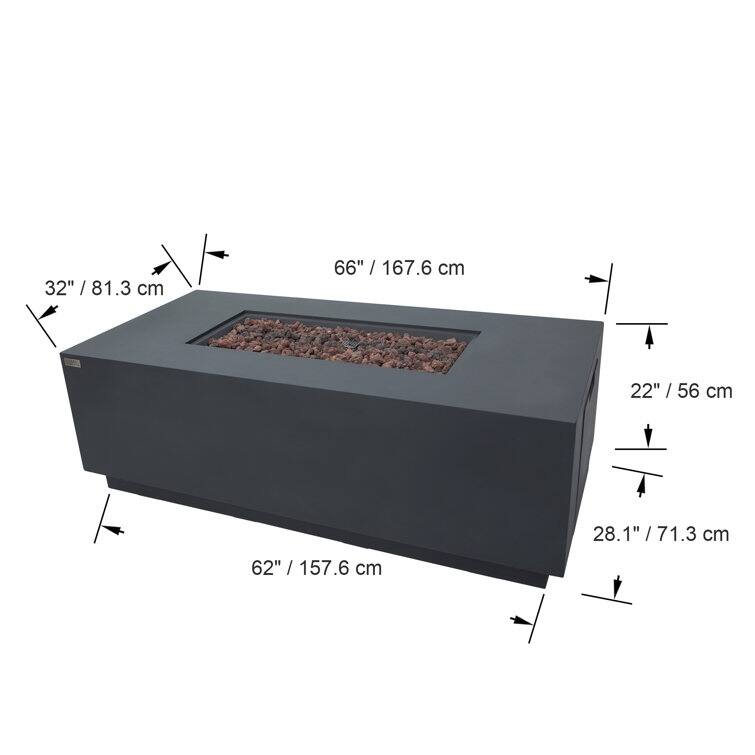 Sedona 66" Fire Pit Table w/ Hidden Propane Tank Drawer Bundle