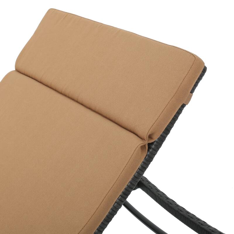 Salem Outdoor Wicker Adjustable Chaise Lounge with Cushion by Christopher Knight Home