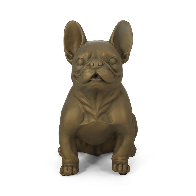 Roomfitters 17-Inch French Bulldog Garden Statue, Cast Stone Outdoor Dog Sculpture