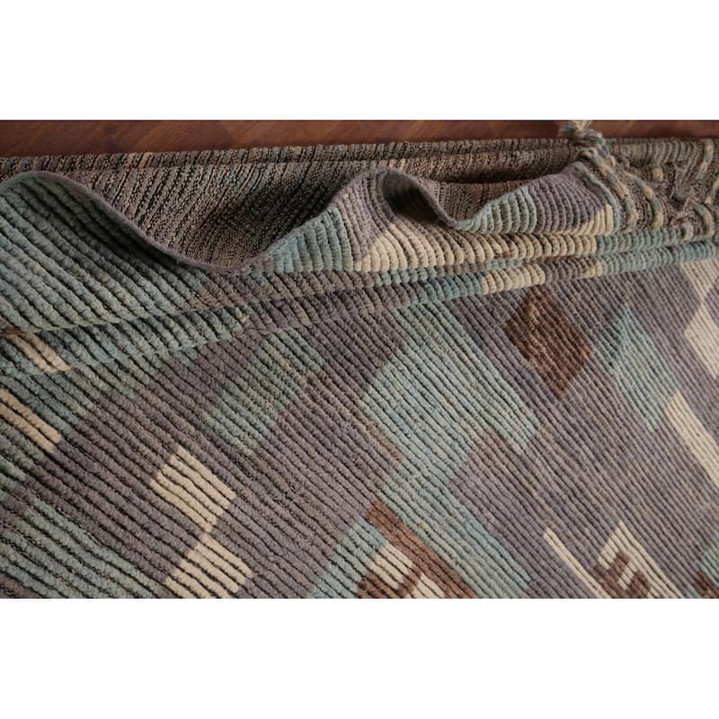 Moroccan Oriental Large Area Rug Hand-Knotted Wool Carpet - 9'8" x 14'11"