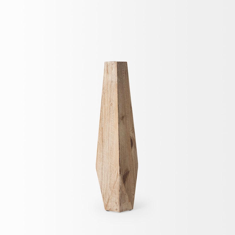 Allen II Natural Brown Wood Vase (15.3" Tall)