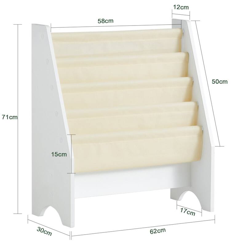 Haotian FRG225-W, Children Kids Bookcase Book Shelf Toy Standing Storage